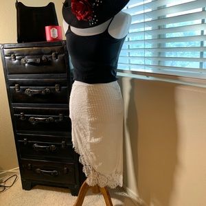 Dance and Marvel Medium White Lacey skirt NWT.